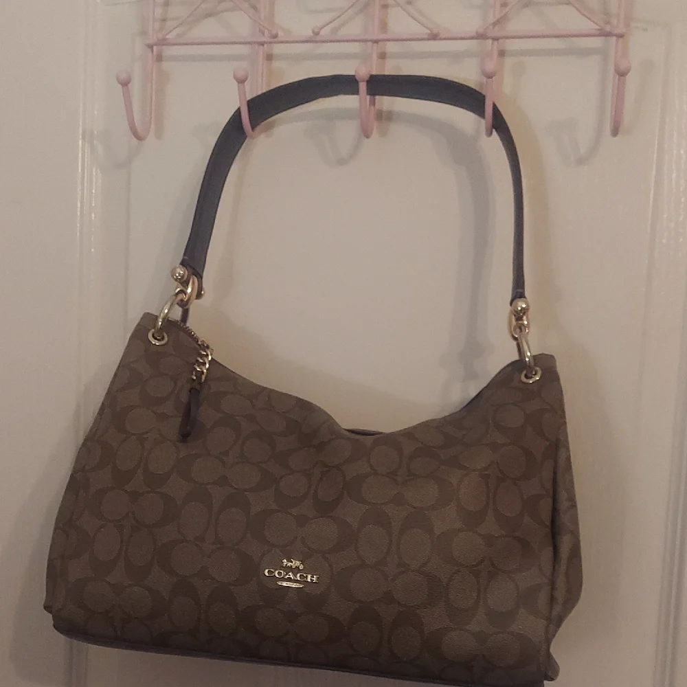 Coach Dual-Tone Signature Shoulder Bags - Picture 2 of 3
